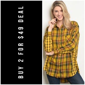 ❄️LAST3️⃣//MUSTARD BUTTON DOWN BOYFRIEND SHIRT